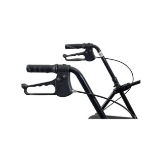 Medacure Steel Rollator Walker with Seat R300-6-KD – 6" Wheels, Padded Seat, Hand Brakes, 300 lb, Black, Blue or Red