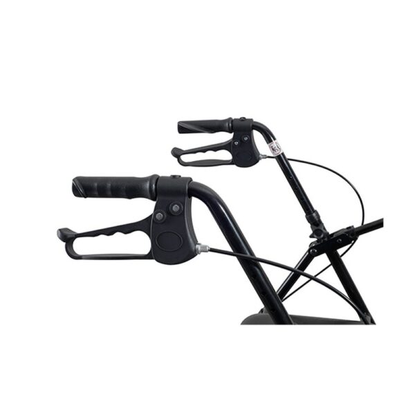 Medacure Steel Rollator Walker with Seat R300-6-KD – 6" Wheels, Padded Seat, Hand Brakes, 300 lb, Black, Blue or Red