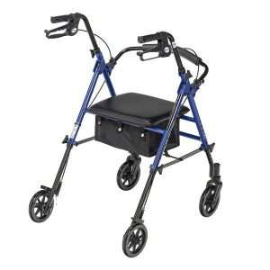 Drive Medical 4 Wheel Rollator Adjustable Height Aluminum Frame - Image 3