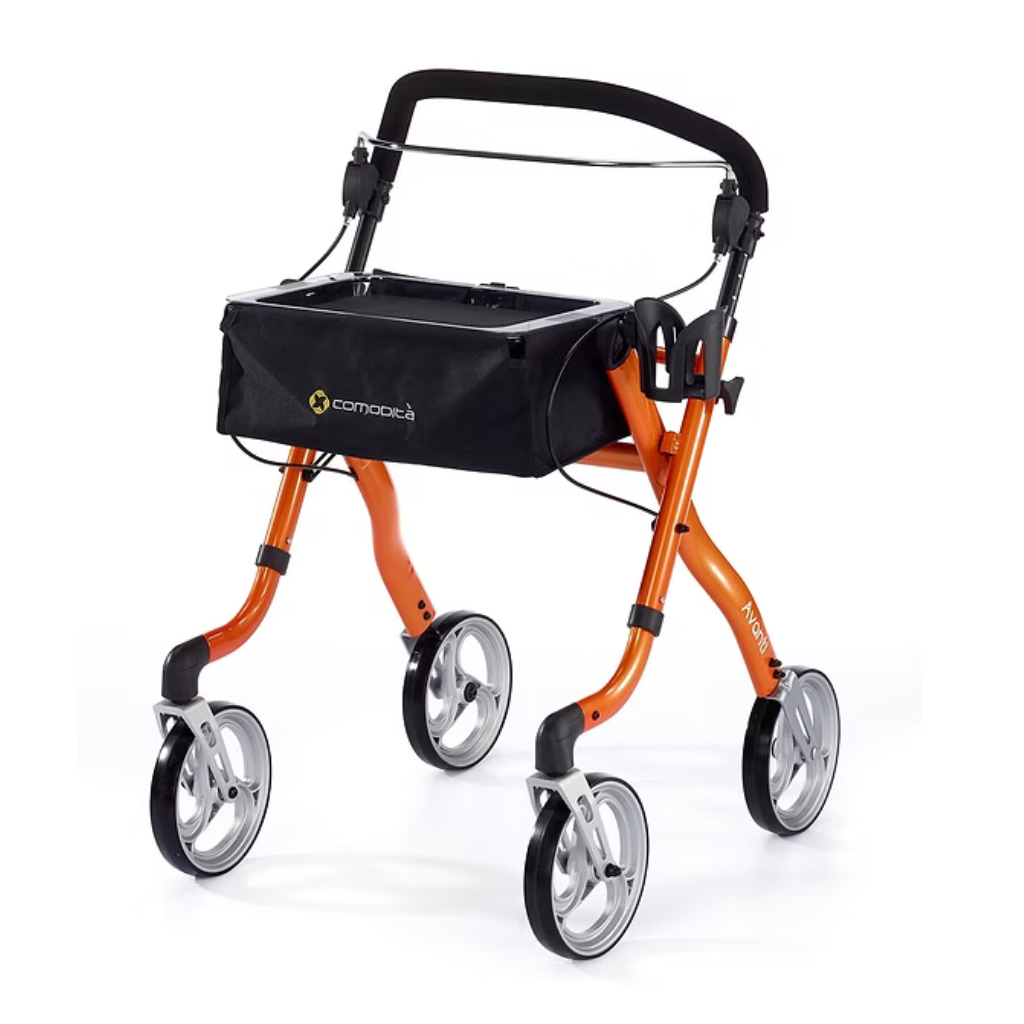 COMODITÀ Avanti Walker Aids for Elderly with Seat, Tray, and Storage Bag