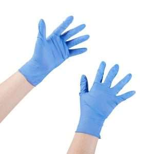 McKesson Exam Glove Confiderm® 3.5C Medium NonSterile Nitrile Standard Cuff Length Textured Fingertips Blue Chemo Tested - Image 3