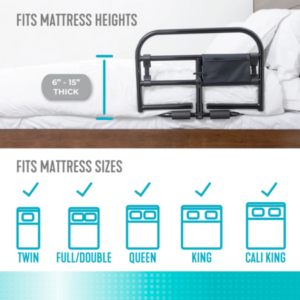 Stander Prime Safety Bed Rail – 27-Inch Bed Guard Rail for Elderly with 400 lb Support - Image 6