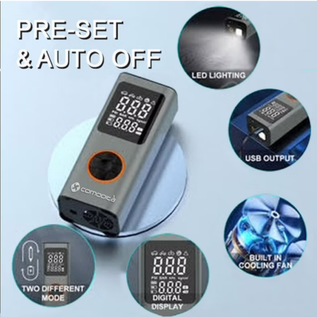 Ravenna Battery Powered Air Pump – Portable Cordless Tire Inflator with Digital Gauge, Auto-Stop & 150 PSI 4 revenna air pump 2 revenna air pump 2