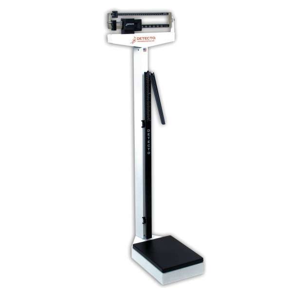 Detecto medical weight scale with height rod – professional 400 lb balance beam physician scale