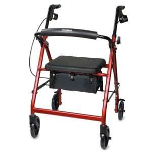 McKesson Lightweight Rollator Walker – Folding Aluminum Frame | Available in Black, Blue, Green, Red, and Silver - Image 7