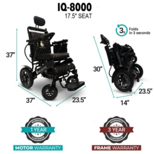 ComfyGO MAJESTIC IQ-8000 Folding Electric Wheelchair – Lightweight Power Wheelchair, 330 lb Capacity - Image 11