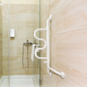 Stander Curve Bathroom Grab Bar – Pivoting Wall-Mounted Toilet & Bathtub Support for Seniors 6 Stander Curve bathroom grab bar with 180° pivoting design, multi-level support, wall-mounted toilet grab bar for seniors and elderly