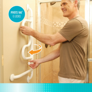 Stander Curve Bathroom Grab Bar – Pivoting Wall-Mounted Toilet & Bathtub Support for Seniors 7 Stander Curve Bathroom Grab Bar – Pivoting Wall-Mounted Toilet & Bathtub Support for Seniors - Image 2
