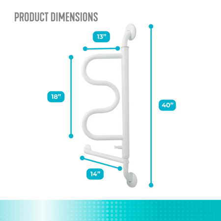 Stander Curve Bathroom Grab Bar – Pivoting Wall-Mounted Toilet & Bathtub Support for Seniors 3 toilet curve wall mounted grab bar 6 toilet curve wall mounted grab bar 6