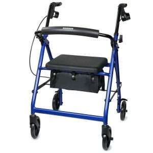 McKesson Lightweight Rollator Walker – Folding Aluminum Frame | Available in Black, Blue, Green, Red, and Silver - Image 5