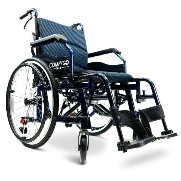 ComfyGo X-1 Manual Lightweight Wheelchair – Quick-Release Wheels, Travel-Friendly, Durable Frame 3 x 1 4 x 1 4