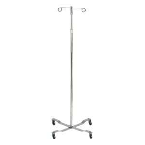 Drive Medical IV Stand Floor Stand McKesson 2-Hook 4-Leg, Rubber Wheels - Image 2